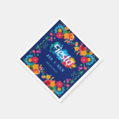 水カラフル色フローラフェスタ結婚ズ スタンダードカクテルナプキン (角)