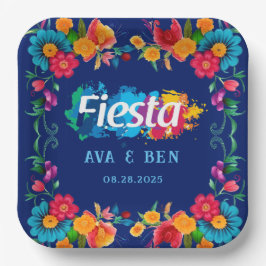 水カラフル色フローラフェスタ結婚ズ ペーパープレート