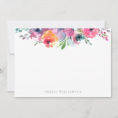 水カラフル色フローラブライダルシャワー サンキューカード (正面)