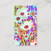 水カラフル色フローラブーケ植物性デイジー 名刺 (正面)