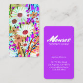 水カラフル色フローラブーケ植物性デイジー 名刺 (正面/裏面)