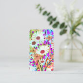 水カラフル色フローラブーケ植物性デイジー 名刺 (スタンド正面)