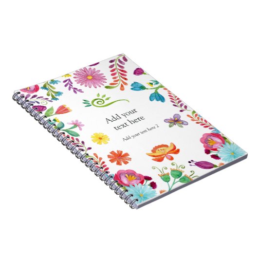 水カラフル色フローラメキシカンフィエスタ ノートブック (右側)