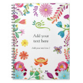 水カラフル色フローラメキシカンフィエスタ ノートブック (正面)