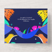 水カラフル色フローラメキシカン結婚フィエスタ オールインワン招待状 (裏面)