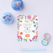 水カラフル色フローラメキシカン結婚フィエスタ チラシ (シングル)