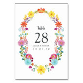 水カラフル色フローラメキシカン結婚フィエスタ テーブルナンバー (裏面)