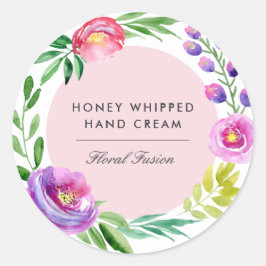 水カラフル色フローラリース製品事業 ラウンドシール