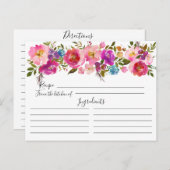 水カラフル色フローラレシピカード ポストカード (正面/裏面)