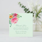 水カラフル色フローラ写真サンキューカード 招待状 (スタンド正面)