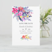 水カラフル色フローラ春の結婚式写真 セーブザデート (スタンド正面)