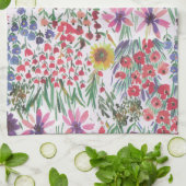 水カラフル色フローラ植物保園 キッチンタオル (折り畳み)