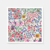 水カラフル色フローラ植物保園 スタンダードカクテルナプキン (正面)