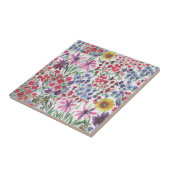 水カラフル色フローラ植物保園 タイル (側面)