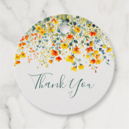 水カラフル色フローラ結婚の感謝 フェイバータグ