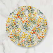 水カラフル色フローラ結婚の感謝 フェイバータグ (裏面)