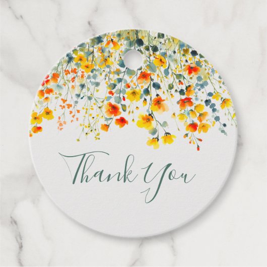 水カラフル色フローラ結婚の感謝 フェイバータグ (正面)