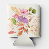 水カラフル色フローラ結婚名前をカスタムする 缶クーラー (裏面)