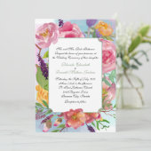 水カラフル色フローラ結婚式招待状 招待状 (スタンド正面)