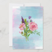 水カラフル色フローラ結婚式招待状 招待状 (裏面)