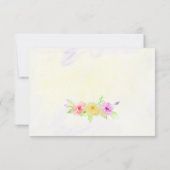 水カラフル色フローラ結婚式RSVP 出欠カード (裏面)