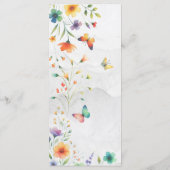 水カラフル色フローラ蝶のメ結婚ニュー メニュー (裏面)