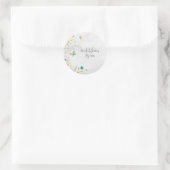 水カラフル色フローラ蝶ブライダルシャワー ラウンドシール (バッグ)