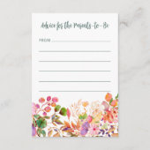 水カラフル色フローラ赤ちゃんシャワー アドバイスカード (正面)