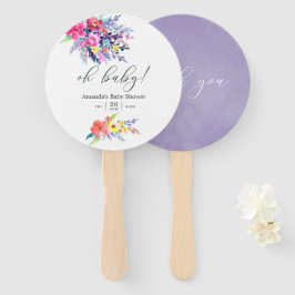 水カラフル色フローラ赤ちゃんシャワー ハンドファン