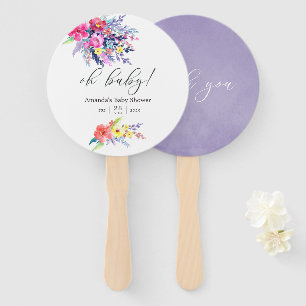 水カラフル色フローラ赤ちゃんシャワー ハンドファン