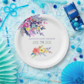 水カラフル色フローラ赤ちゃんシャワー ペーパープレート (パーティー)