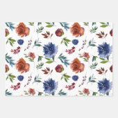 水カラフル色フローラ ラッピングペーパーシート (正面3)