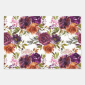 水カラフル色フローラ ラッピングペーパーシート (正面2)