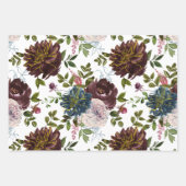 水カラフル色フローラ ラッピングペーパーシート (正面)