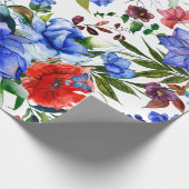 水カラフル色フローラ ラッピングペーパー (角)