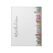 水カラフル色ブック先生名 ノートパッド (回転)