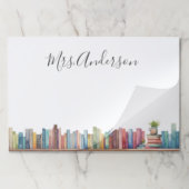 水カラフル色ブック先生名 ペーパーパッド (折り畳み)