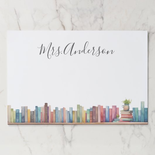 水カラフル色ブック先生名 ペーパーパッド (正面)