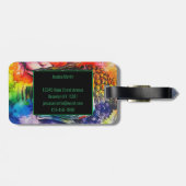 水カラフル色ブッダ ラゲッジタグ (裏面横)