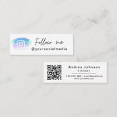 水カラフル色ブラシ後を追QRコード スキニー名刺 (正面/裏面)