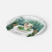 水カラフル色ヘビ誕生日 ペーパープレート (アングル)