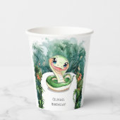 水カラフル色ヘビ誕生日 紙コップ (正面)