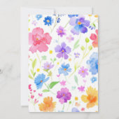 水カラフル色ベビーシャワー – ベビーイン開花 招待状 (裏面)