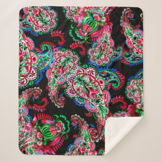 水カラフル色ペイズリーフローライラストレーションpa シェルパブランケット