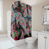 水カラフル色ペイズリーフローライラストレーションpa シャワーカーテン (インサイチュ)