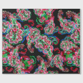 水カラフル色ペイズリーフローライラストレーションpa ラッピングペーパー (フラット)