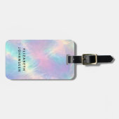 水カラフル色ホログラフィフェイクック玉石 ラゲッジタグ (正面横)