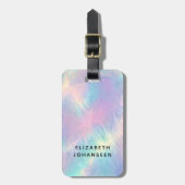 水カラフル色ホログラフィフェイクック玉石 ラゲッジタグ (正面縦)
