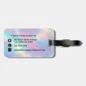 水カラフル色ホログラフィフェイクック玉石 ラゲッジタグ (裏面横)