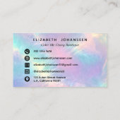 水カラフル色ホログラフィフェイクック玉石 名刺 (裏面)